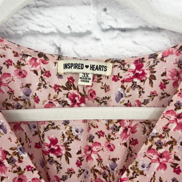 Inspired Hearts Pink Floral Ruffle Dress Size 3X - Picture 6 of 6